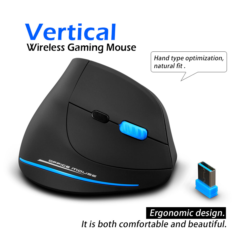 ZELOTES F-35A Vertical Gaming Mouse Adjustable 2400 DPI Optical 2.4G W